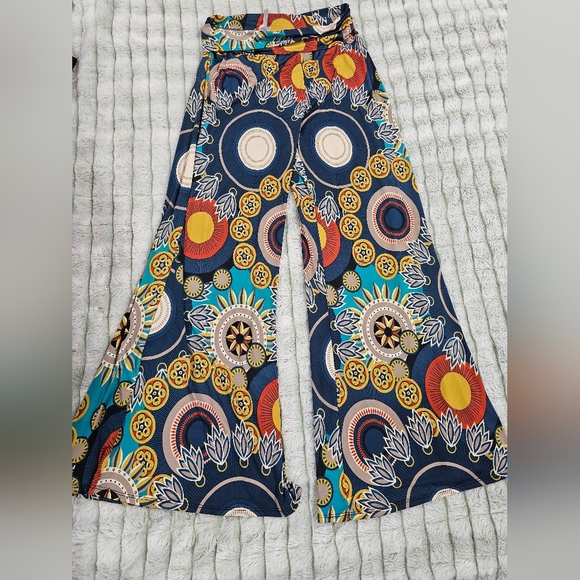 Moa Moa Multicolor Boho Wide-Leg Pants - Picture 1 of 3